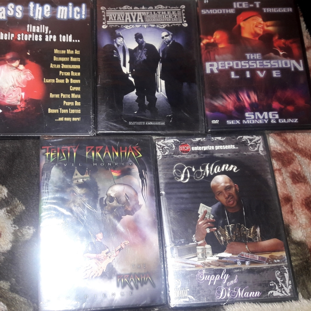 5 Brand New Dvds Rap & One Rock Or Reggae DVD. 5 B